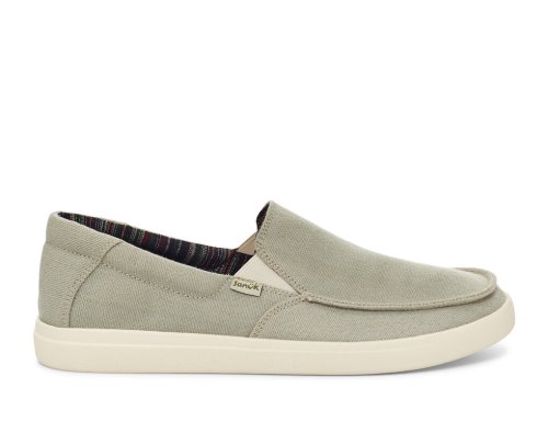 Sanuk Mens Sideline 2 Hemp Slip-on Grey Sneakers | JGOTDN467